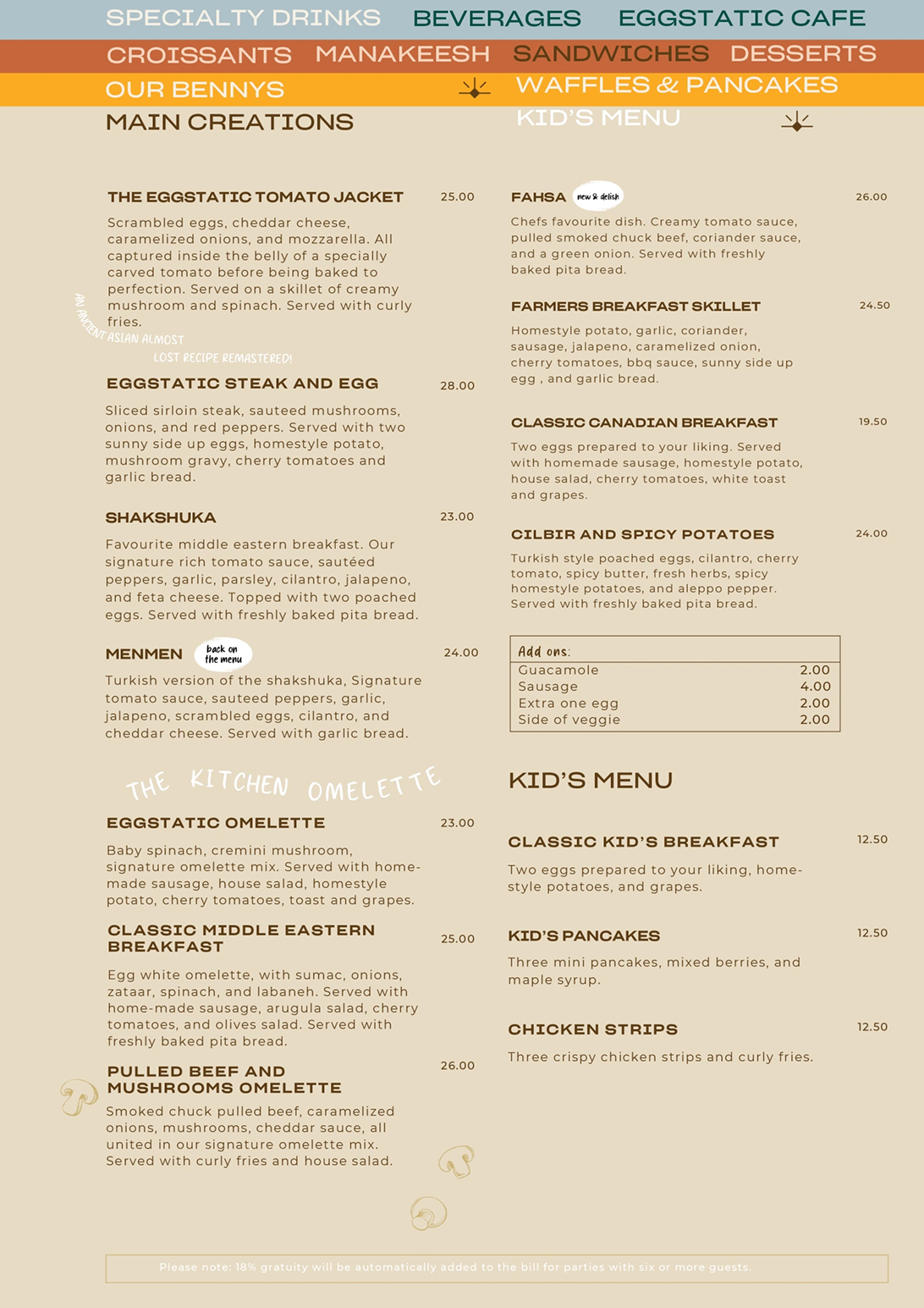 menu
